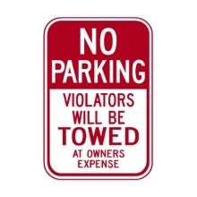 R7-20A No Parking Violators Will Be Towed