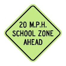 S4-5A XXX MPH School Zone Ahead