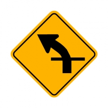 W1-10AL Left Curve w/Intersection