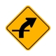 W1-10AR Right Curve w/Intersection