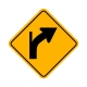 W1-10BR Right Curve w/Intersection