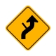 W1-10DR Reverse Right Curve w/Intersection