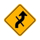 W1-10ER Reverse Right Curve w/Intersection