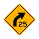 W1-2AR Right Curve/Advisory Speed