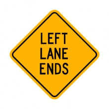 W9-1L Left Lane Ends