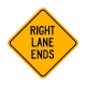W9-1R Right Lane Ends