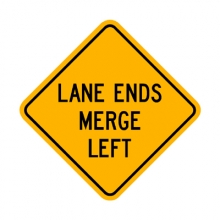 W9-2L Right Lane Ends Merge Left