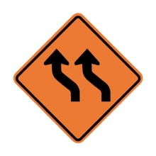 W1-4BL Reverse Left Curve-two Lanes