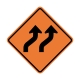 W1-4BR Reverse Right Curve-Two Lanes