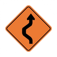 W24-1L Double Reverse Curve Left-One Lane