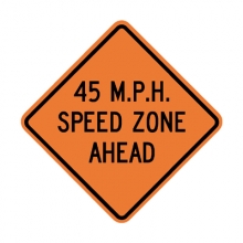 W3-5A XXX MPH Speed Zone Ahead