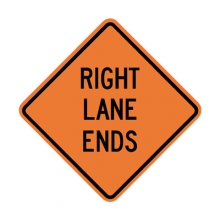 W9-1R Right Lane Ends