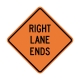 W9-1R Right Lane Ends