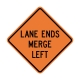W9-2L Right Lane Ends Merge Left