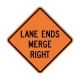 W9-2R Left Lane Ends Merge Right