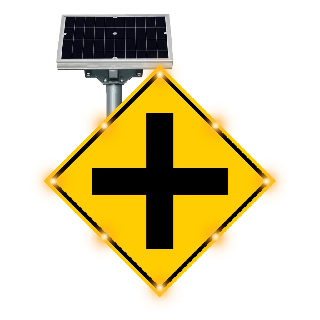 Crossroad flashing sign